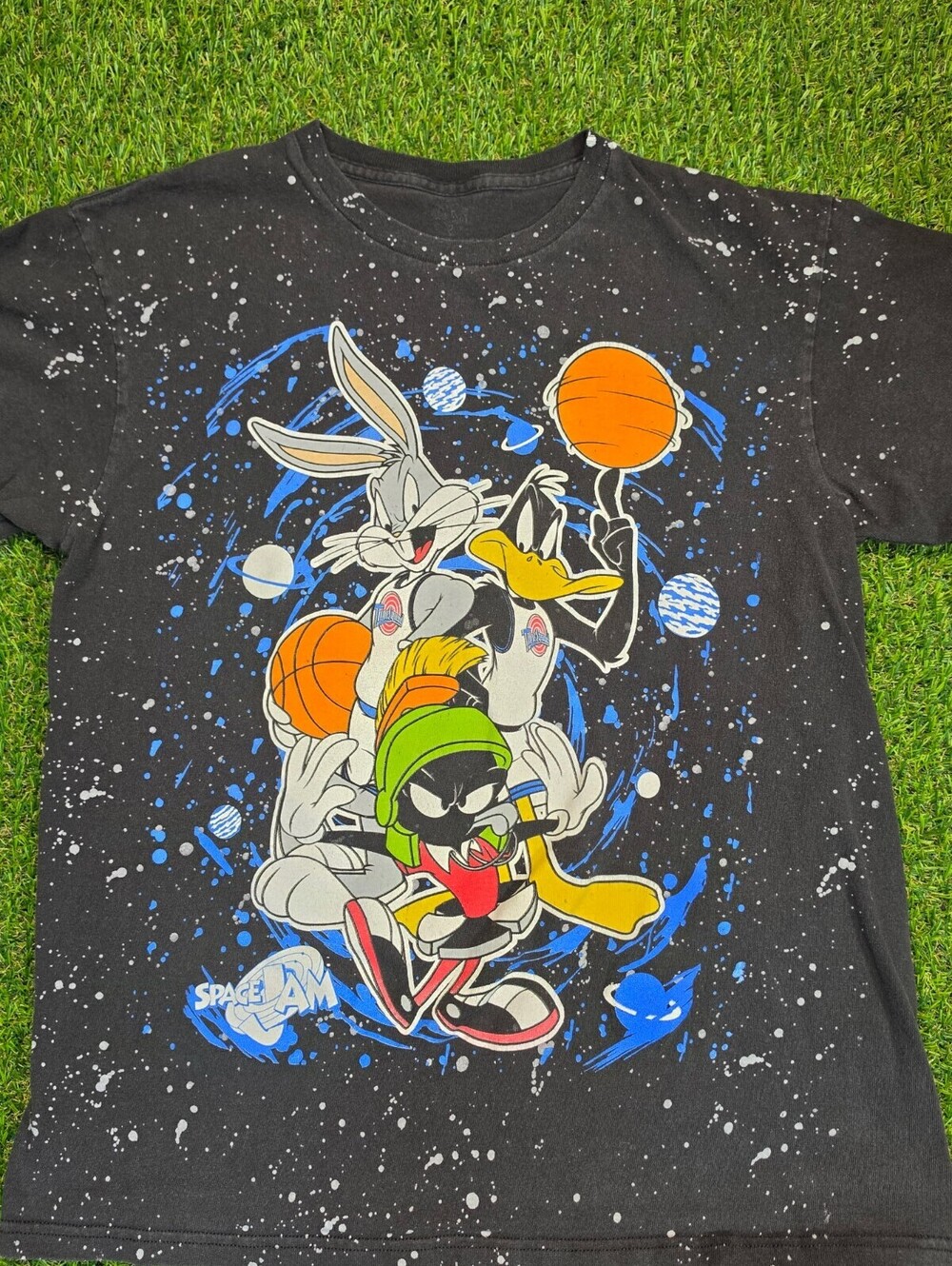 Space Jam Cartoon Characters Graphic T-Shirt Medium Black